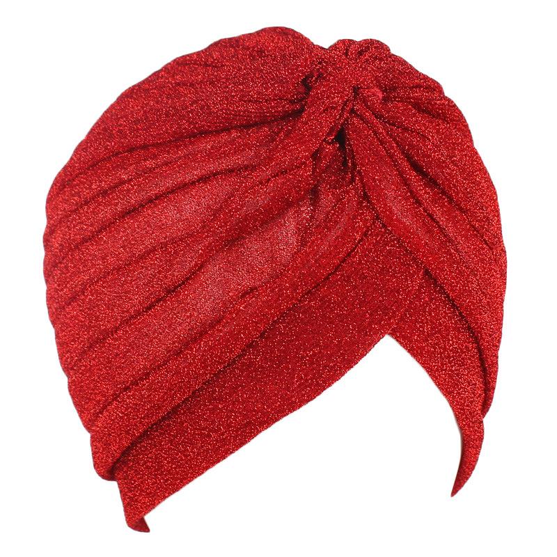 Damen Knotentwist Turban Atmungsaktive Glänzende Turbanmütze Muslimischer Indischer Hut Hautfreundlich Herbst Winter Kopfbedeckung Für Hijab