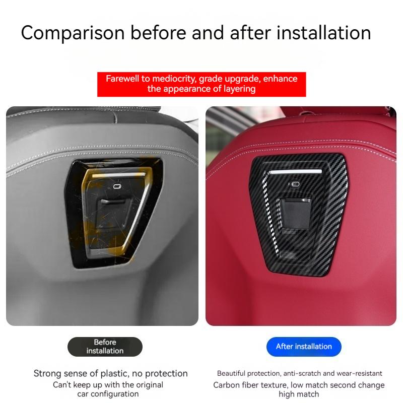 For BMW 5 Series G60 2024 Car Seat Backrest USB Port Decorative Panel Armrest Box Cover Trim Carbon Fiber Interior Accessories EKSBU1