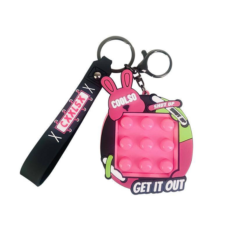 Cartoon Bunny Cute Bear Keychain Adorable Stress Relief Car Pendant