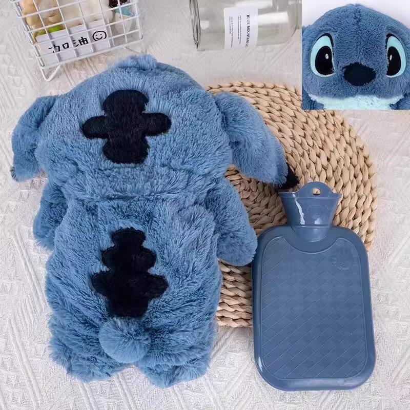 Stitch Angel Lotso Plush Hand Warmer Thermos Kawaii Soft Winter Portable Warm Tote Bag Anime Toy Christmas Gift