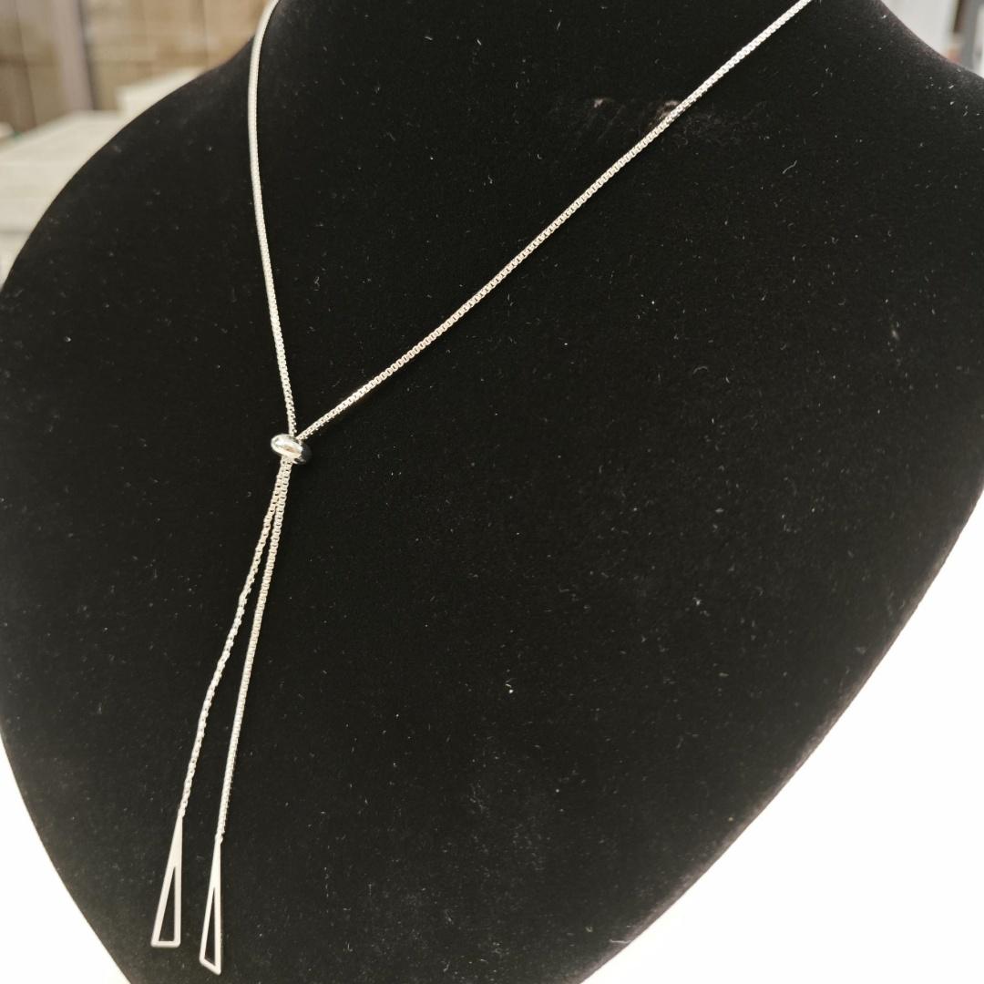 

Треугольные посеребренные ожерелья для женщин, свадебный подарок серебряный