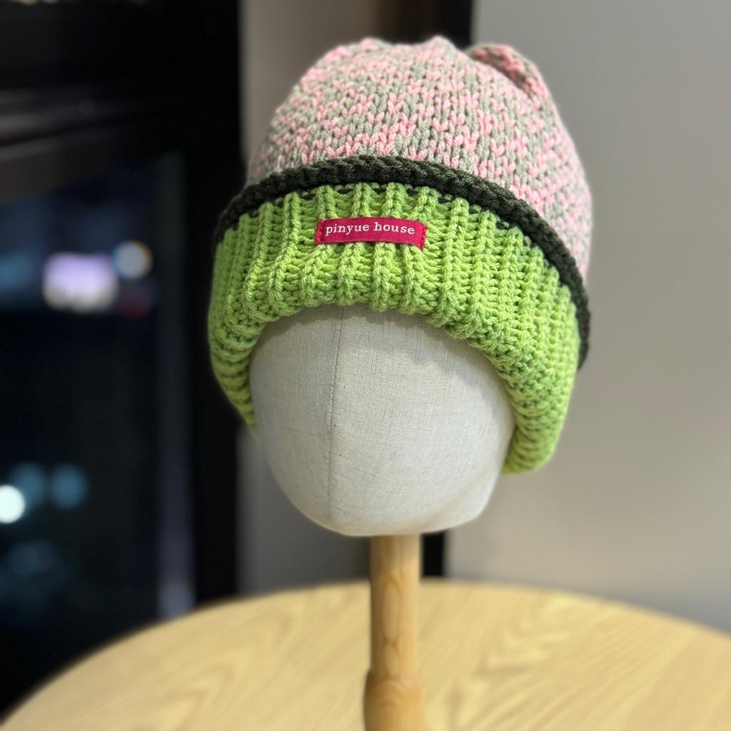 Fair Isle Color blocked Wind Dopamine Autumn and Winter Knitted Men's and Women's Warm Woolen Hats To Protect Against Cold and Ear Protection