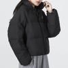 Adidas Logo Print Short Pure Color Stand Collar Down Jacket Women Outerwear Black HN2133
