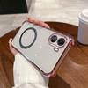 Case for OPPO A6x 4G/5G Clear Magnetic Casing Electroplated Lens Frame Phone Cover