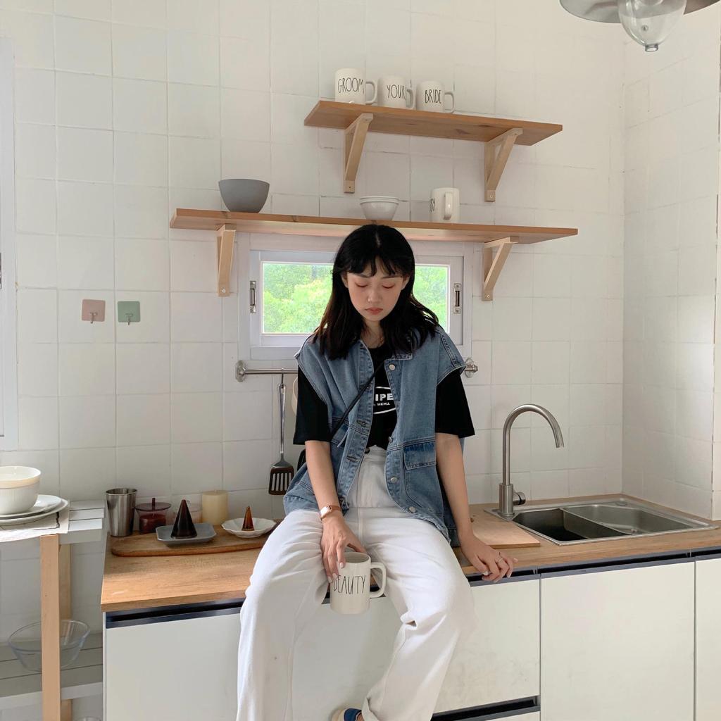 Korean Style Women's Denim Vest - Autumn Slim Fit, Harajuku Casual, All-Match Fashion