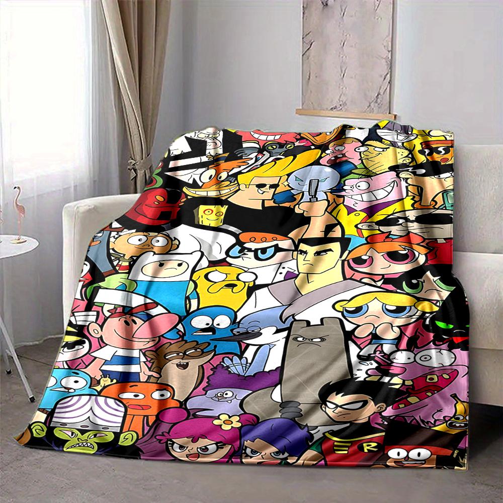 1Pc Anime Character Mashup Poster Flannel Fleece Blanket Soft Warm Throw Blanket For Sofa Bed Couch Home Decor Travel Nap Blanket Xmas Gift Q1200