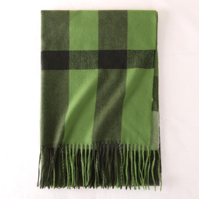 Luxusní design Kostkovaný kašmírový šátek pro ženy Zimní teplá šála Zábal Pašmína Bufanda Hrubá deka Pončo Echarpe Bandana