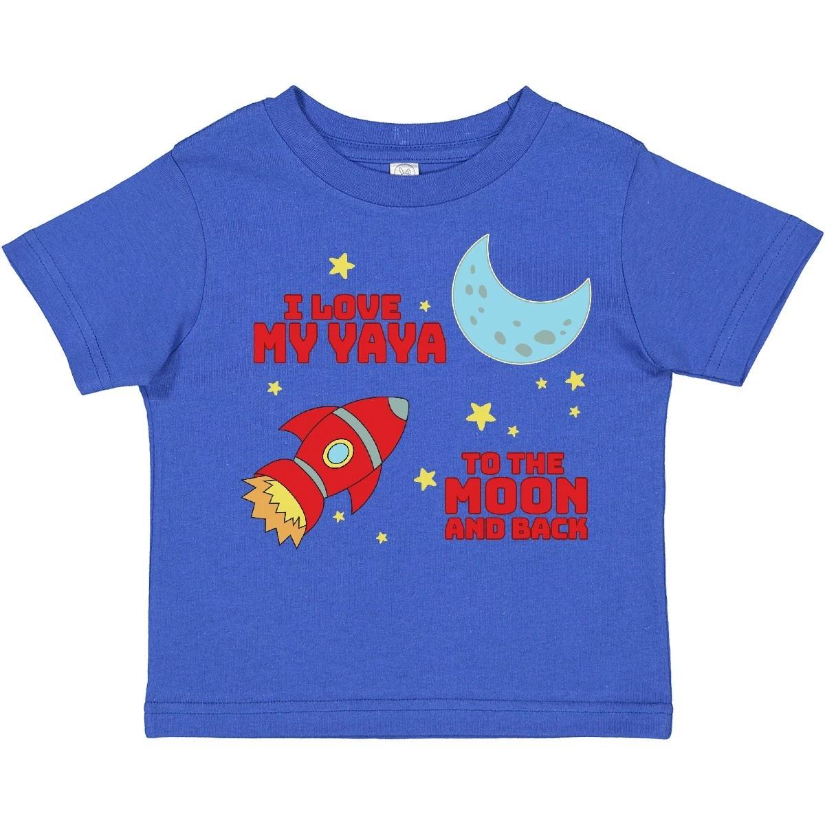 

Inktastic I Love My Yaya To The Moon And Back Toddler T-Shirt Family Grandmother 100