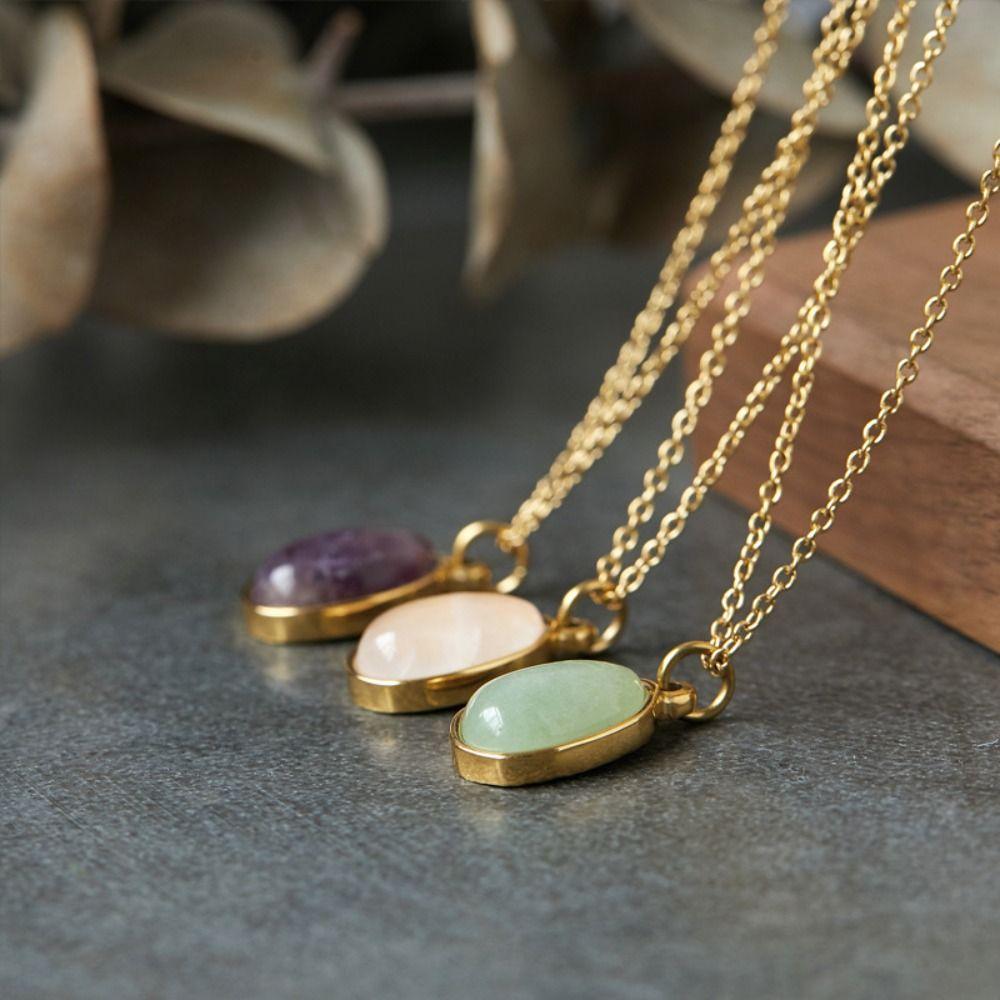 Plated 18K Gold Titanium Steel Necklace Casual Gold Collarbone Chain  Jewelry