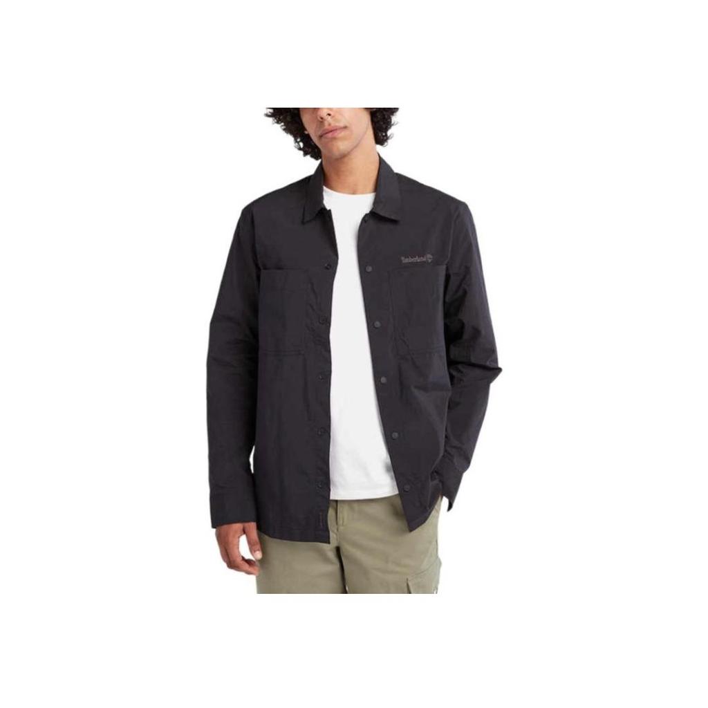Timberland Solid Color Outdoor Casual Sun Protection Button-Down Long Sleeve Shirt Men Shirts Black A689S-001