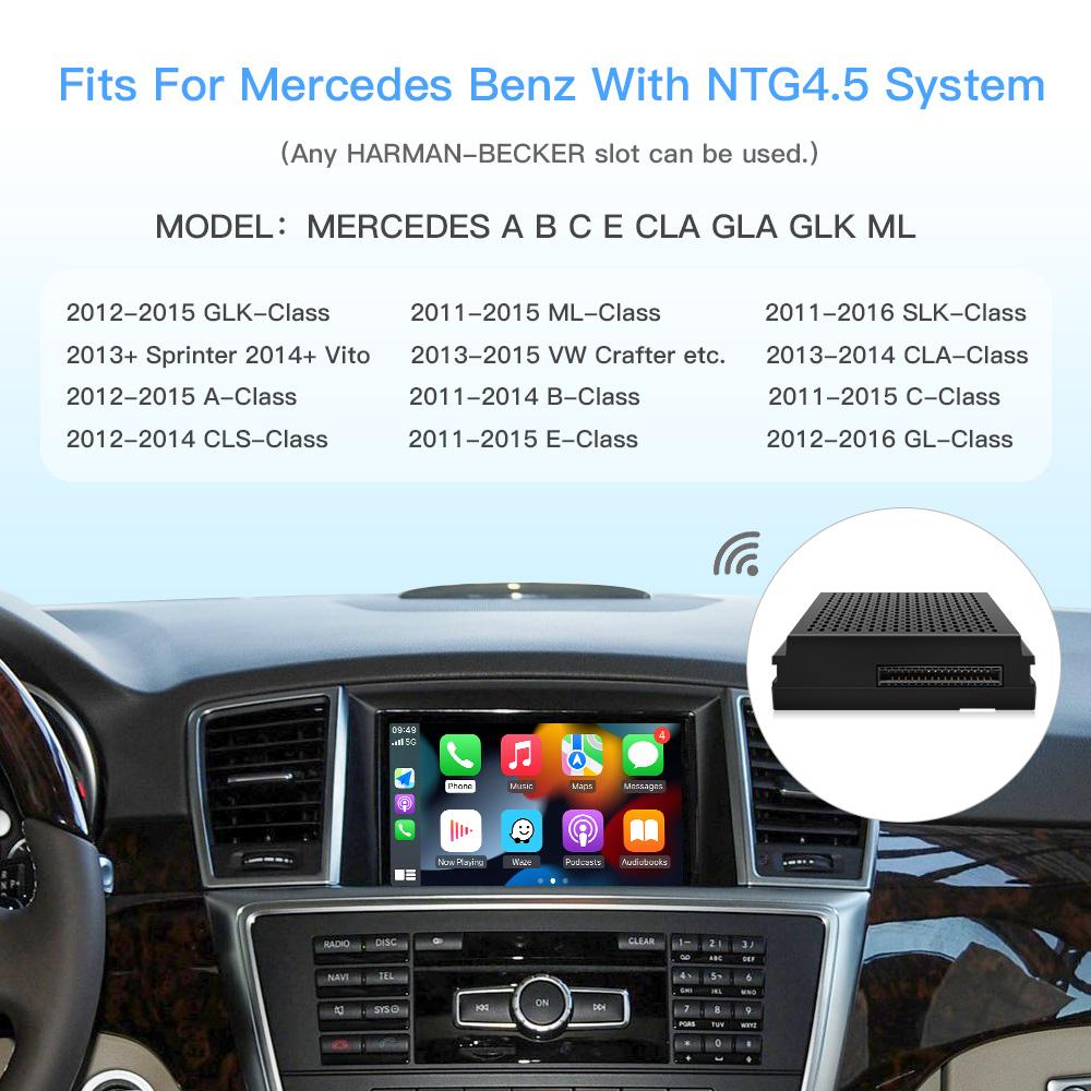 Wireless Carplay Android Auto For M-ercedes Ben-z A B C E CLA GLA GLK ML NTG4.5 System Becker Interface Module Navigation
