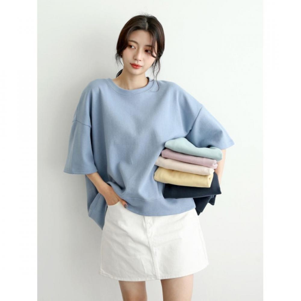 Shop   Women Round 5 PoinT Sleeve Crewneck ShorT Sleeve CoTTon T shirT Ami Wsh  