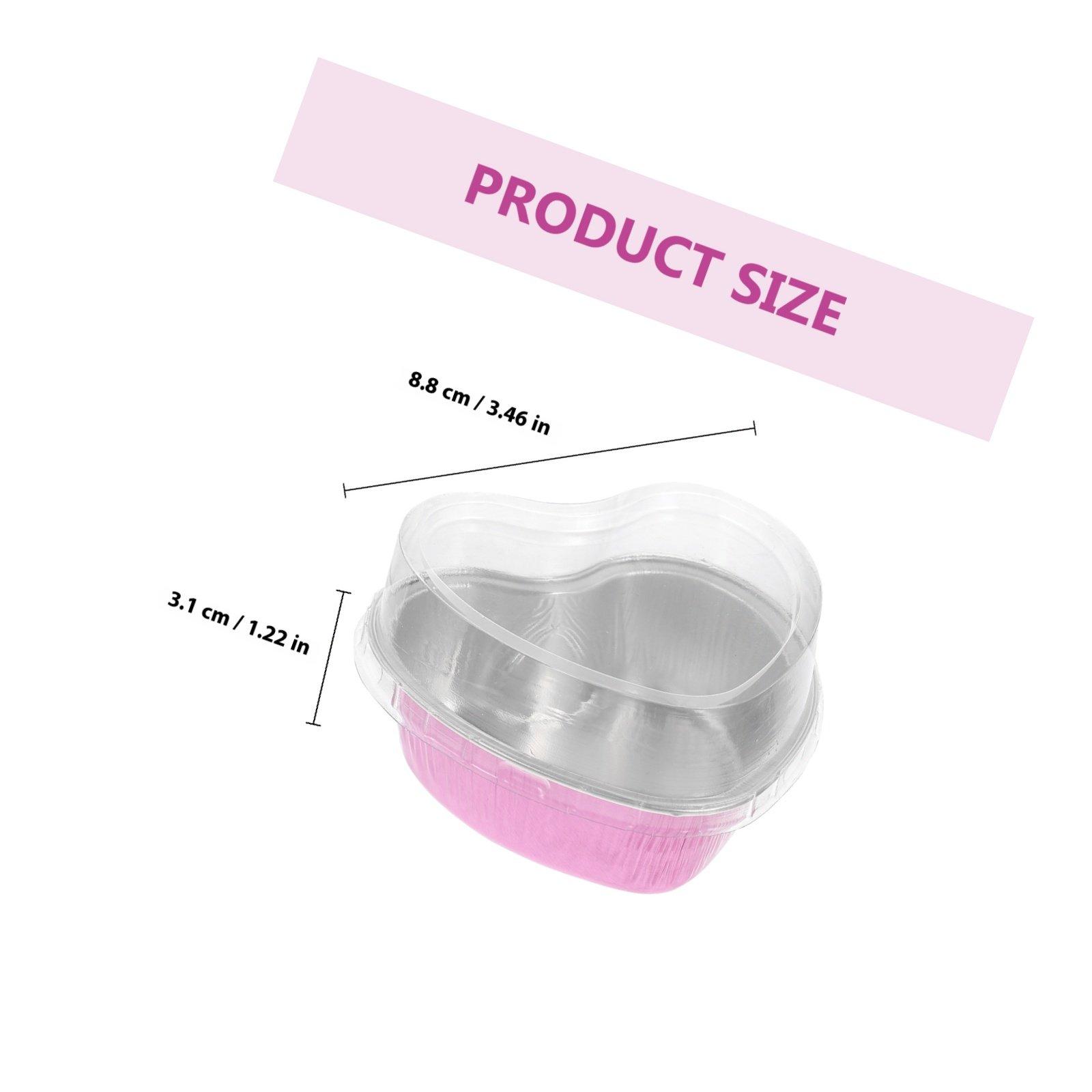 10Pcs Heart-Shaped Aluminum Foil Box Cake Pan High Heat Resistant Baking Mold for Cupcake Tart Muffin Pudding Cake Pan with Lids