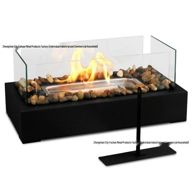 Rectangular Real Fire Tabletop Alcohol Fireplace for Indoor/Outdoor Use