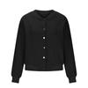 Women's Casual Long Sleeve Baseball Collar Button Front Jackets Outwear Coats