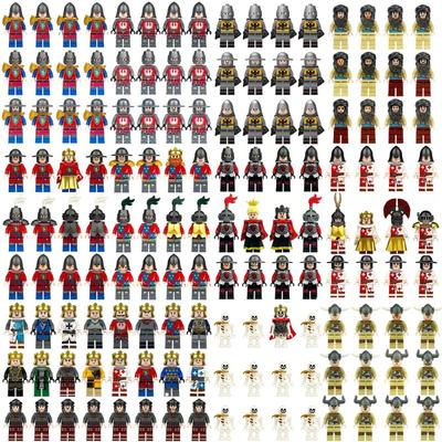 Cavaleiros medievais romanos antigos, blocos de construção, figuras, brinquedos, mini figuras, bonecos humanoides, brinquedos, presentes de aniversário.