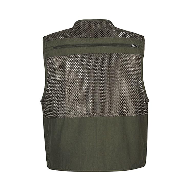Men's Lightweight Cotton Multi-Pocket Mesh Vest - Sleeveless, Plus Size, Ideal for Summer, Fishing, and Outdoor Activities.