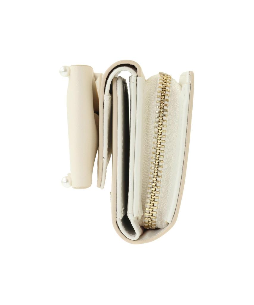 Maison De Fleur Ribbon Pearl Ivory Wallet, Women's,