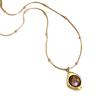 1/2 Pcs Collier Pendentif Stratifié Oeil de Tigre Style Rétro pour Femmes Filles Chaîne de Pull de Luxe Léger Bijoux Cadeaux