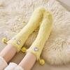 1 Paire Chaussettes Polaire Imitation Vison Femme Ultra Chaud Yeux Grands 3D Dessin Animé Chaussettes Coupe Élastique Doux Épais Confortable Chaussettes Thermiques