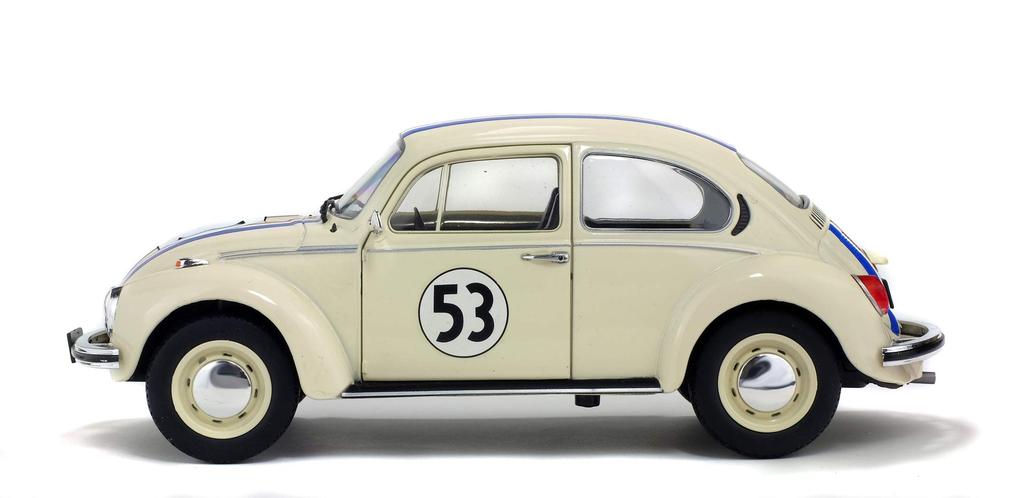 SOLID O Beetle Volkswagen Diecast Car S1800505 Beetle Harvey White 1/18