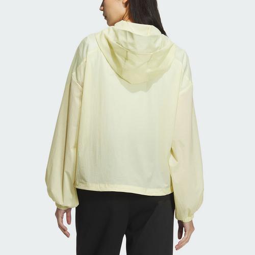 adidas MODERN TECH WOVEN Jacket Women's Powder Yellow/Metallic Silver JZ1656