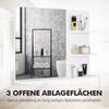 Modern Bathroom Mirror, Wall-mounted Vanity Mirror with 3 Tiers Storage Shelves for Make Up, White