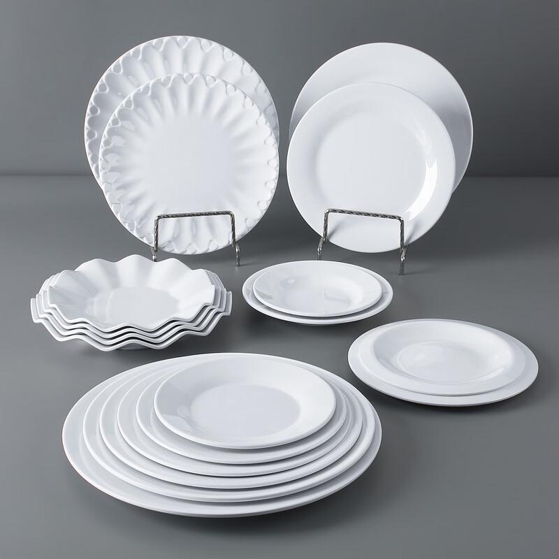 A5 White Melamine Round Dinner Plates (Pack of 5)