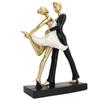 Romantisches Paar Tanzende Skulptur Dekoration Harz Elegantes Paar Balletttänzer Statue Figur Ornament Gold 7130W‑01