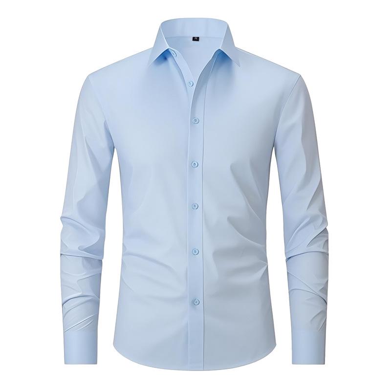 

Men s Four-Way Stretch Wrinkle-Resistant Plus Size Shirt 41[EU/US S] светло-синий