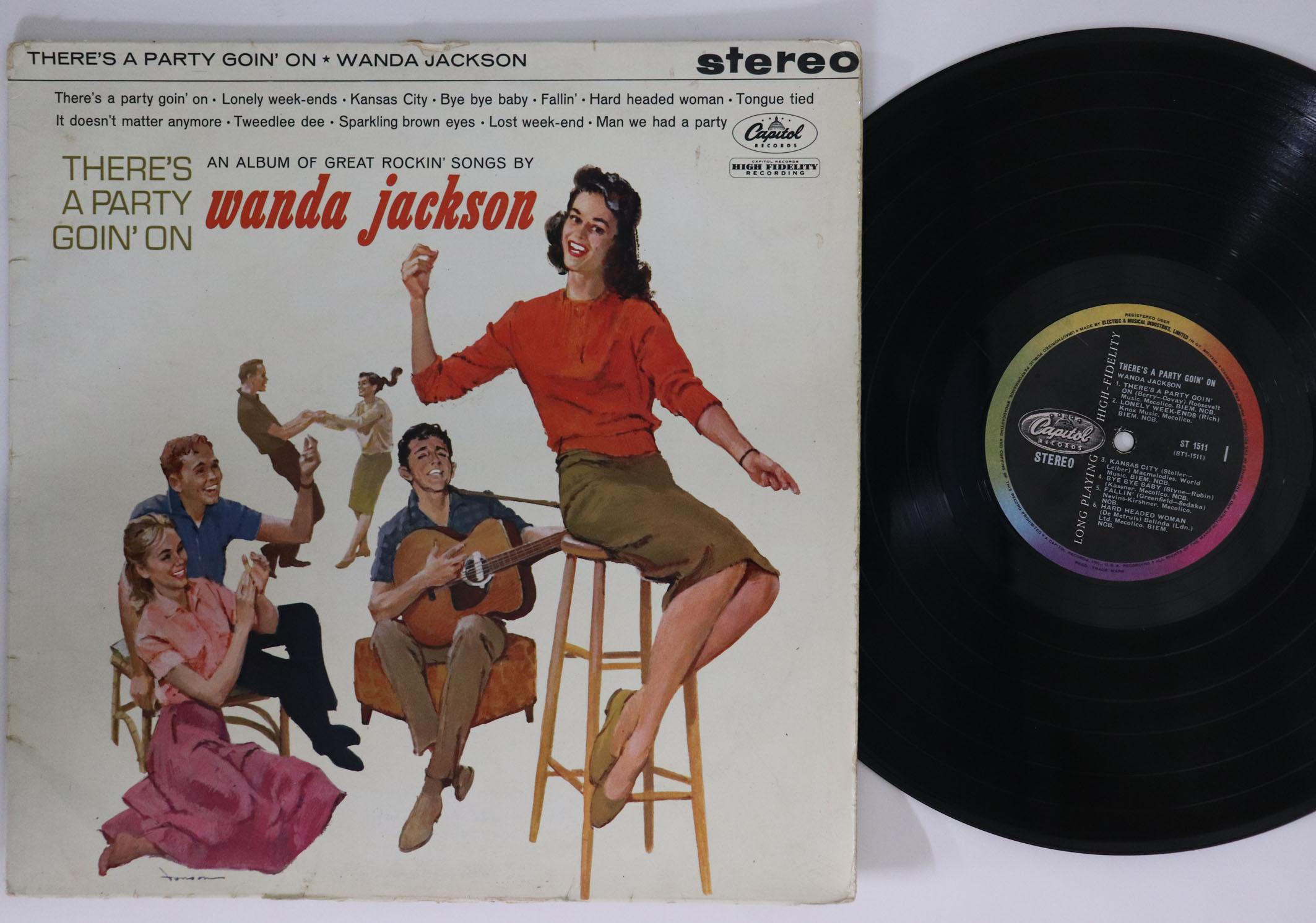 

LP Record WANDA JACKSON Theres A Party Goin On ST1511 CAPITOL 1961 UK Rock Used