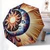 Automatic Open/Close Umbrella - Compact 3-Fold Travel Umbrella with Sun & Moon Harmony Design, Portable Folding Umbrella for W