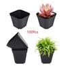 4'' Square Seedling Pots Nursery Seeds Starting Plants Cuttings Plastic 100 PCS