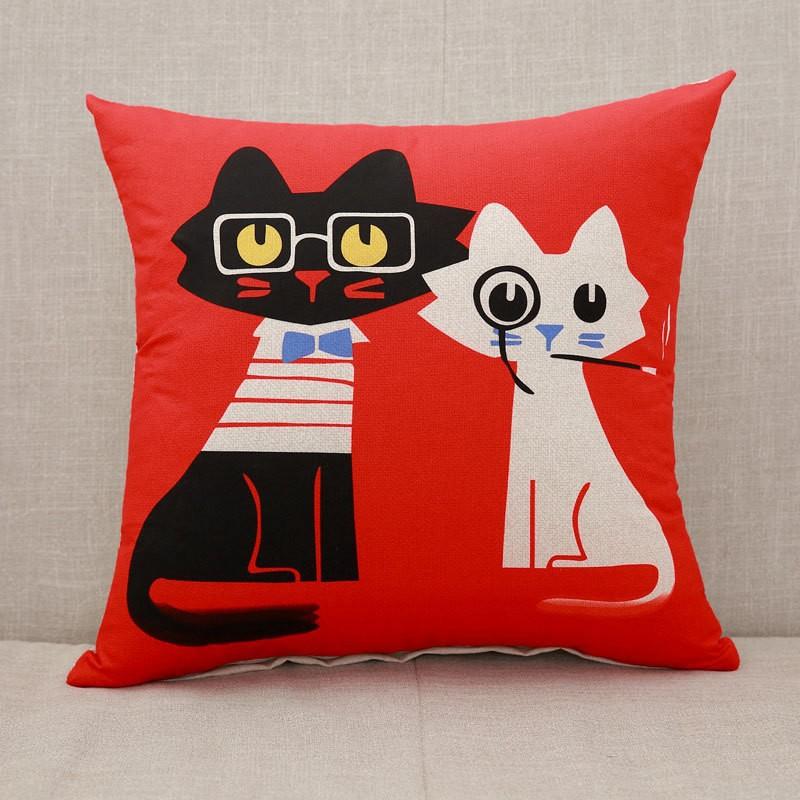 Cartoon Gift Pillow Sofa Bay Window Linen Cushion Cover