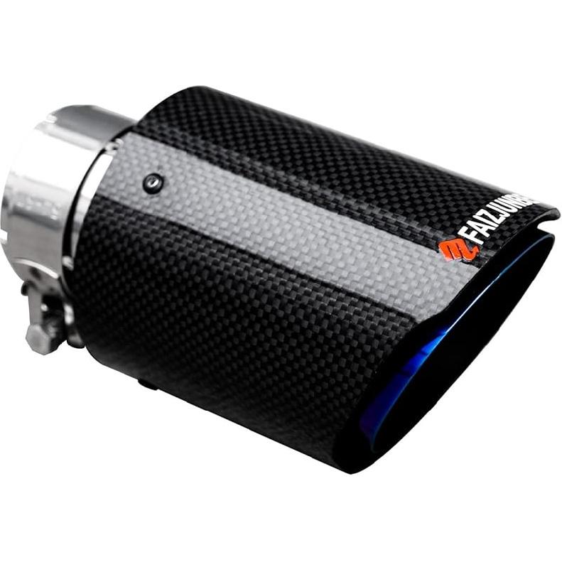 Carbon Fiber Exhaust Tip Muffler, 2.5  Inlet 3.5  Outlet Tail Pipe for 61-63mm Car Exhaust Pipe 2.5  in 3.5  out