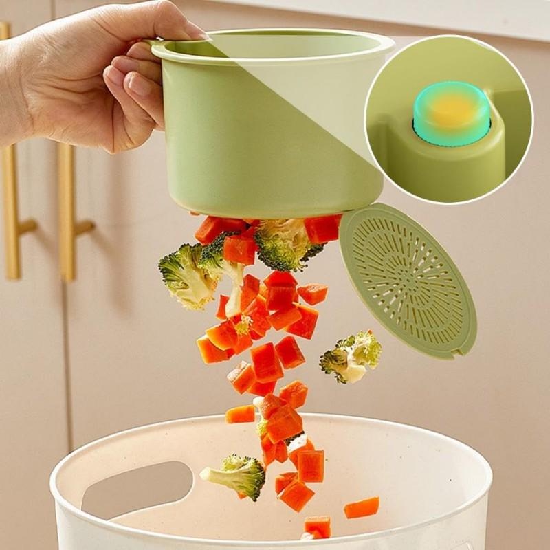 Panier De Vidange Pour évier De Cuisine Pmueuff Filtre Évier Cuisine Suspendu - Passoire Vidange Rapide 2 Pièces, Vert Et Blanc