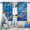 2Pcs Set Abstract Marble Texture Window Curtains Modern Style Home Bedroom Living Room Indoor Outdoor Hanging Blackout Curtain