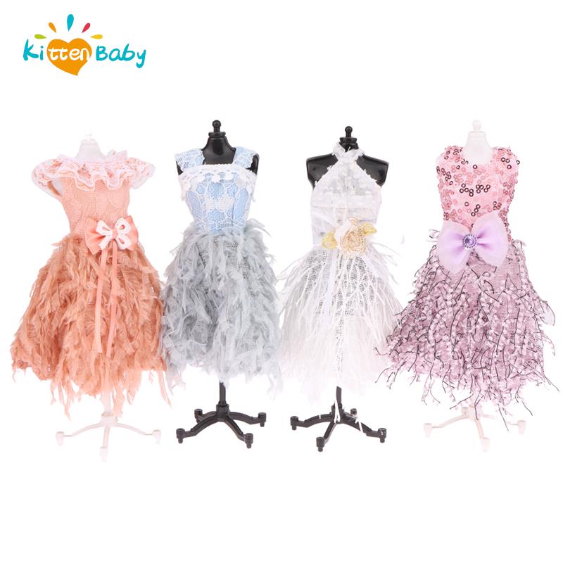Fashion Lace Doll Clothes For Doll Dress Outfits Party Gown Bowknot Skirt Sequin Tassel Dress 1/6 Dolls Accessories Toys