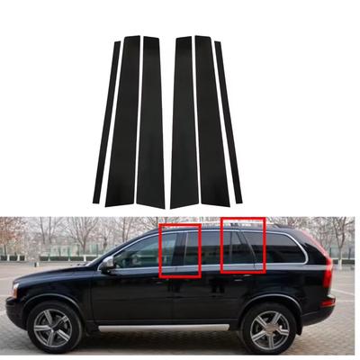 6 ks lesklých černých sloupků pasuje na Volvo XC90 2003-2010 2011 2012 2013 2014 Kryt okna Boční lišta dveří Samolepka Příslušenství