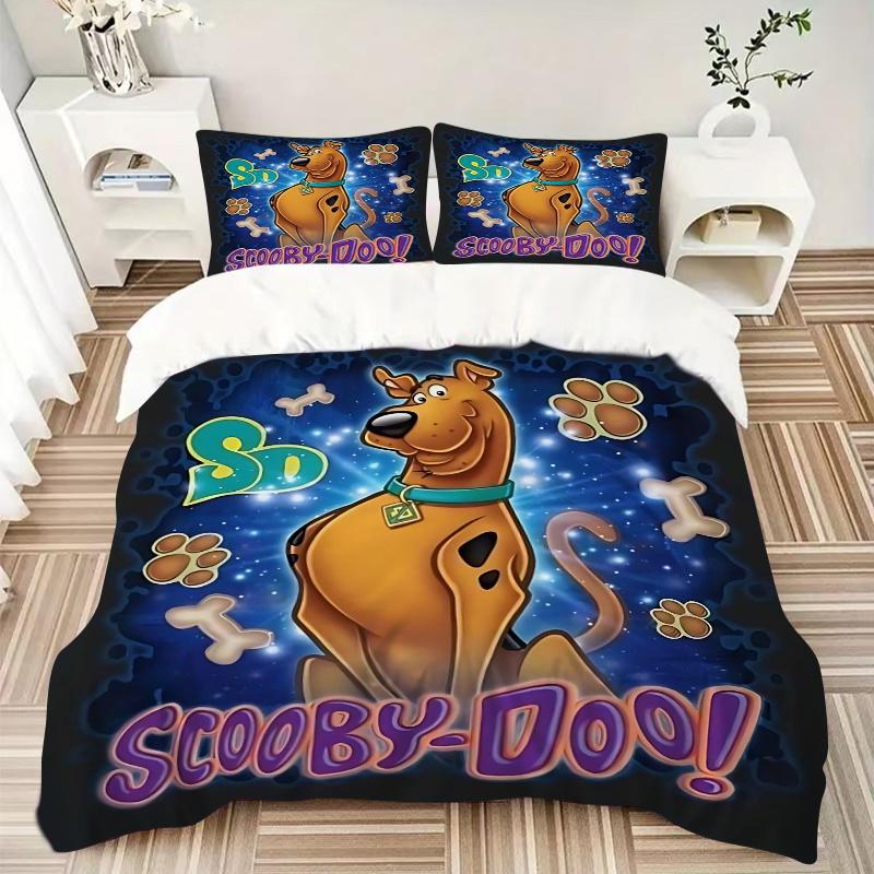 

3pcs Animated Scooby Doo Character Bedding Set - Includes 1 Quilt Cover and 2 Pillowcases, Comfortable Bedding with Stylish Design for Bedro 250x220cm