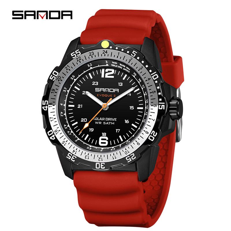 Sanda Quartz Solar-Powered Luminous Watch with Rotating Bezel and Long Battery Life - New Student Model