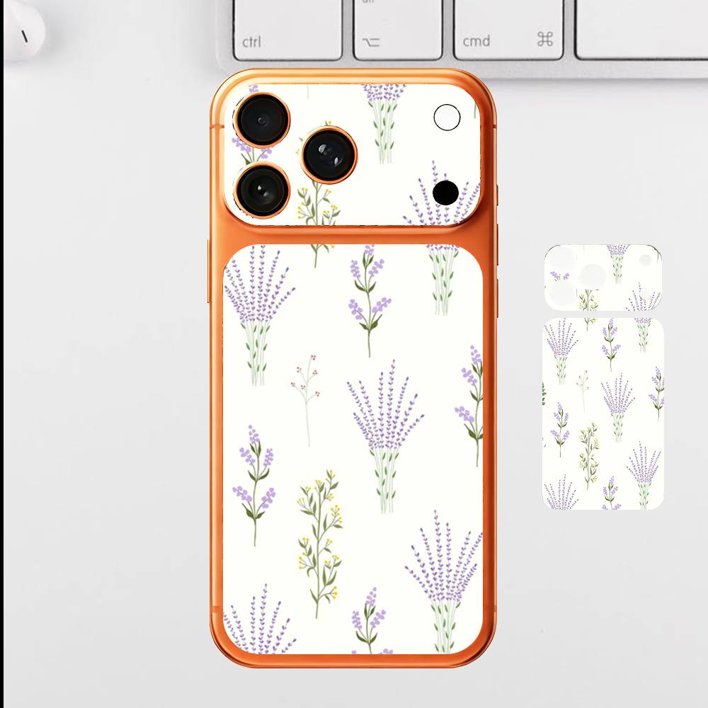 Декоративная наклейка с цветочным узором Задняя крышка Защитная наклейка Для Iphone 17 Pro Max Кожаная наклейка Задняя Защитная Декоративные наклейки iPhone17promax