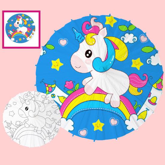 40/60CM DIY Hand-Painting Paper Umbrella Chinese Style Decorative White Oil-paper Umbrella with Wooden Handle Kids Coloring Oriental Umbrella Crafts