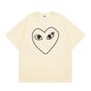 Japanese trendy brand heart-print short-sleeve T-shirt, unisex loose couple's summer casual daily versatile top