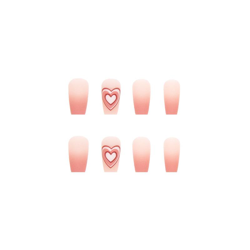 24 Stycken Medium och Lång Balettnagel Matt Textur Gradvis Förändring Kärlek Fabriksförsäljning Sommar Begränsad Lösnagel