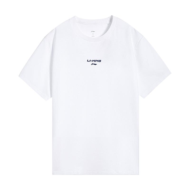 

Li-Ning Fashionable Versatile Comfortable Skin-Friendly Breathable Short Sleeve T-Shirt Unisex Tops Standard-White AHSW875-1 S
