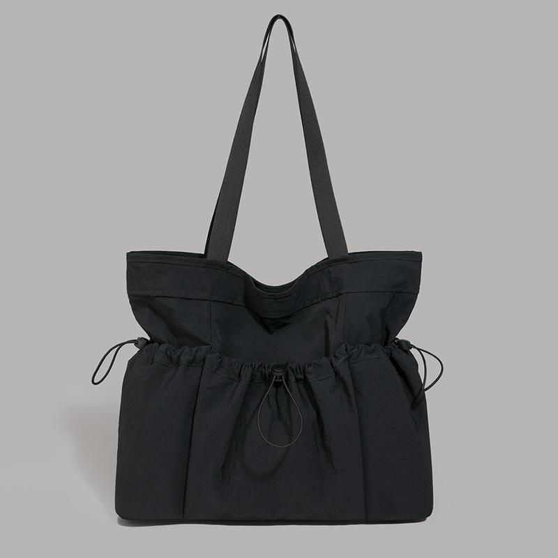 New pleated shoulder bag large-capacity handbag college student class simple fashion leisure commuter tote bag women
