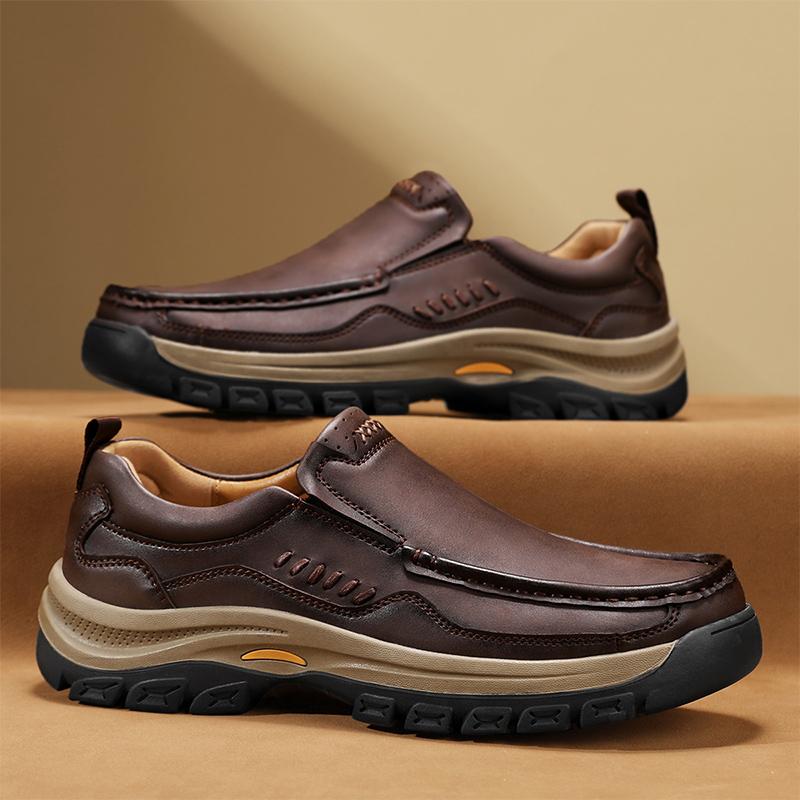 Fashion Vintage Style Men's Casual Slip on Shoes Stylish Trendy Hiking Shoes Non-slip Sports Loafers Comfortable Male Treking Footwear