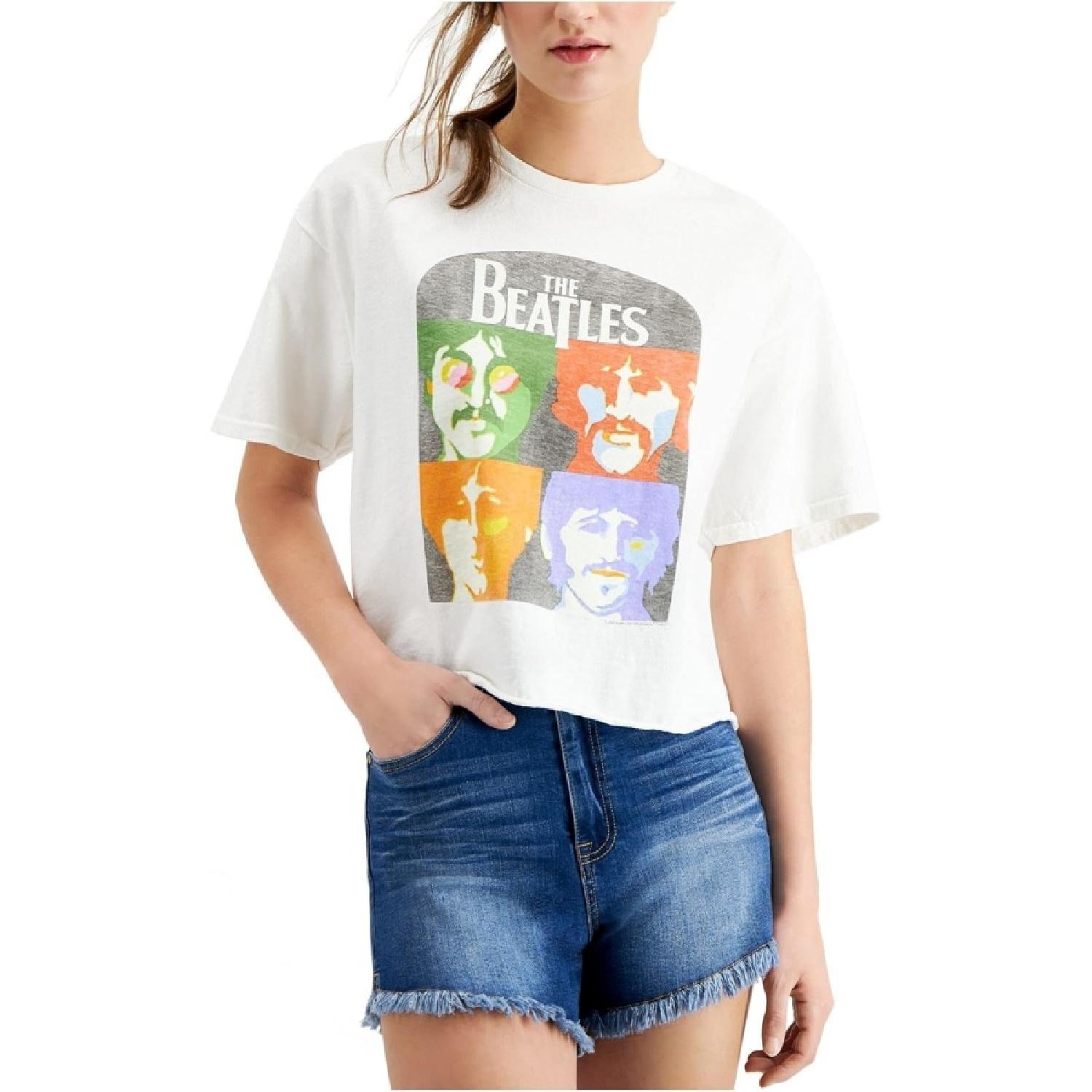 Junk Food Womens White Short Sleeve Crew Neck T-Shirt Top Size XL S