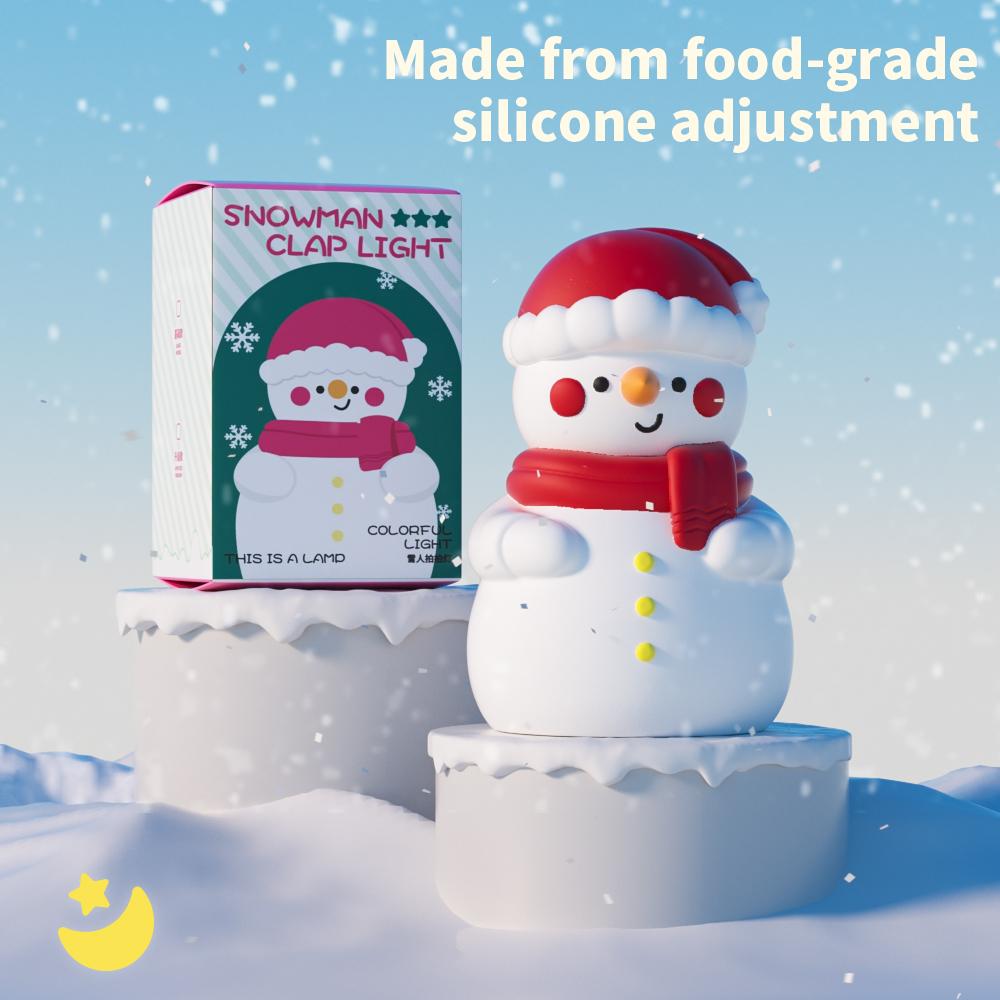 

Christmas Snowman Tap Light with 7-Color Ambient Lighting,1200mAh Rechargeable Night Light A